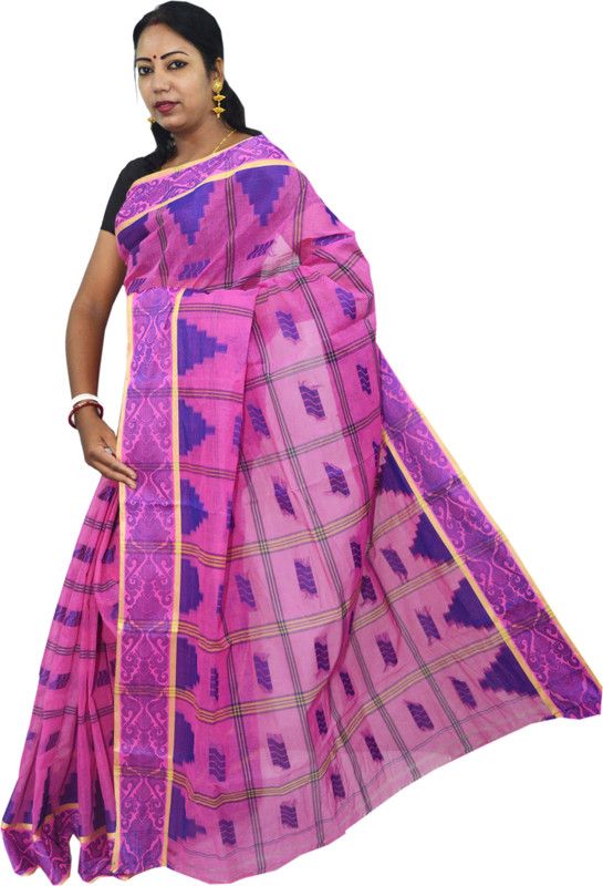 Self Design Bollywood Pure Cotton Saree  (Purple)