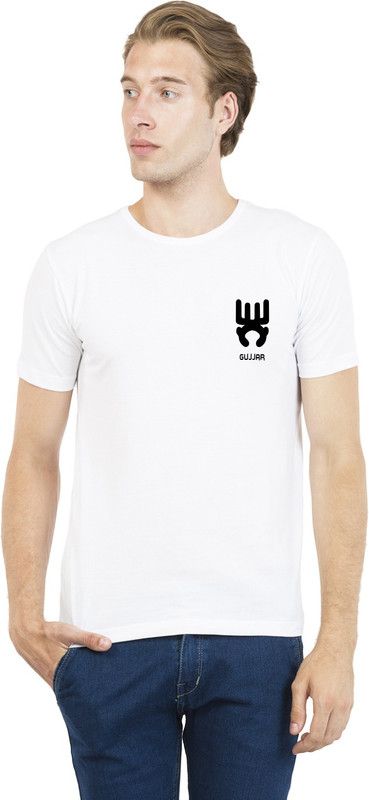 black_panther T-Shirts Men Solid Round Neck Cotton Blend White T-Shirt
