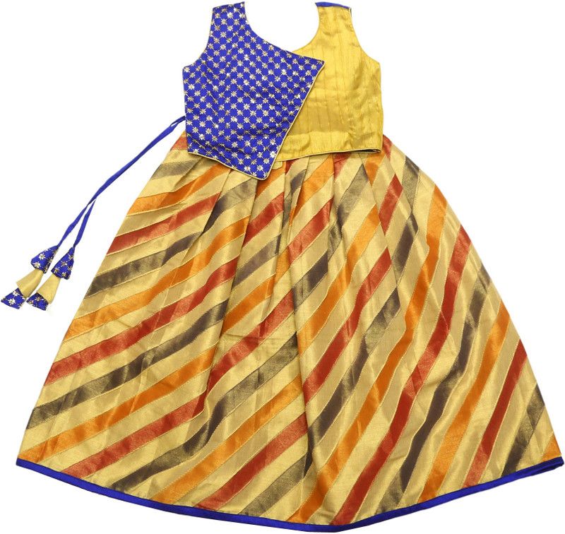 Girls Maxi/Full Length Party Dress  (Beige, Half Sleeve)