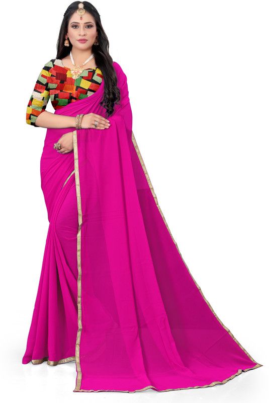 Fashion Georgette Saree  (Magenta)