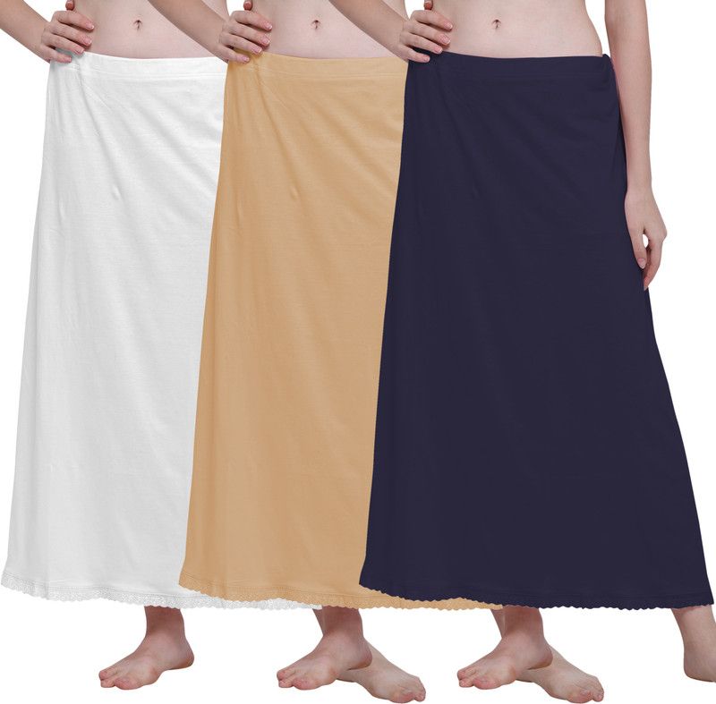 Ziya HOS-CTN-WHT-MST-NBL Hosiery, Cotton Blend Petticoat  (Free)
