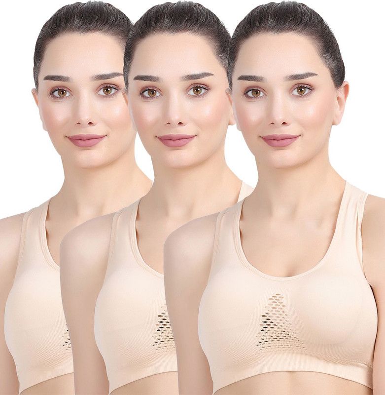 Women Sports Lightly Padded Bra  (Multicolor)