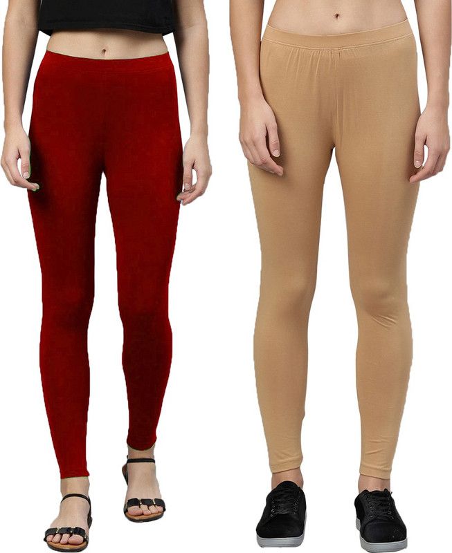 Phase of Trend Ankle Length Western Wear Legging  (Gold, Maroon, Solid)