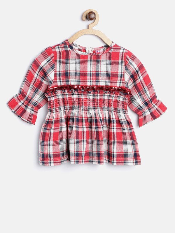 Girls Cotton Blend Top  (Dark Blue, Pack of 1)