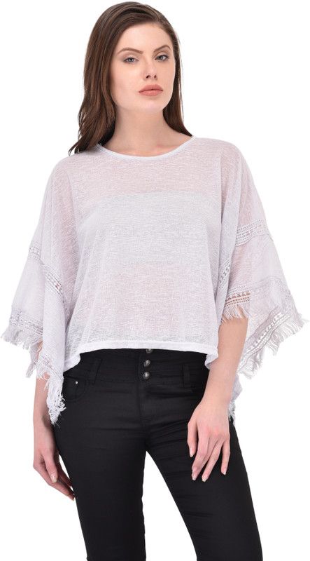 Party Balloon Sleeve Solid Women Silver Top