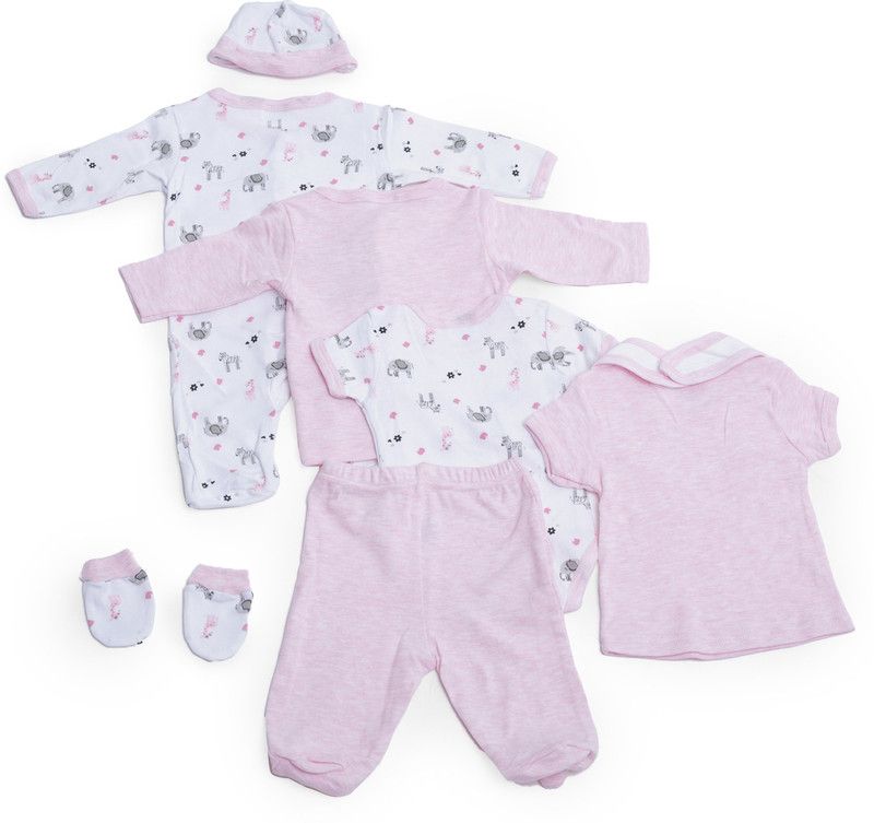 Baby Boys & Baby Girls Casual Bodysuit Pyjama, Romper  (Pink)