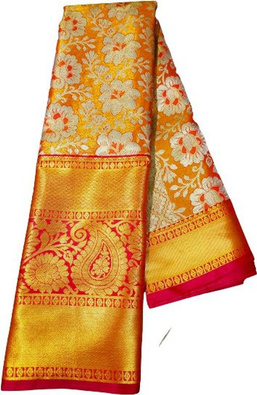 Banarasi Art Silk Saree  (Orange)