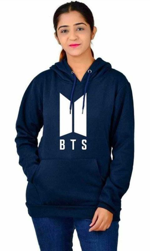 Girls Full Sleeve Printed Reversible Hooded Sweatshirt