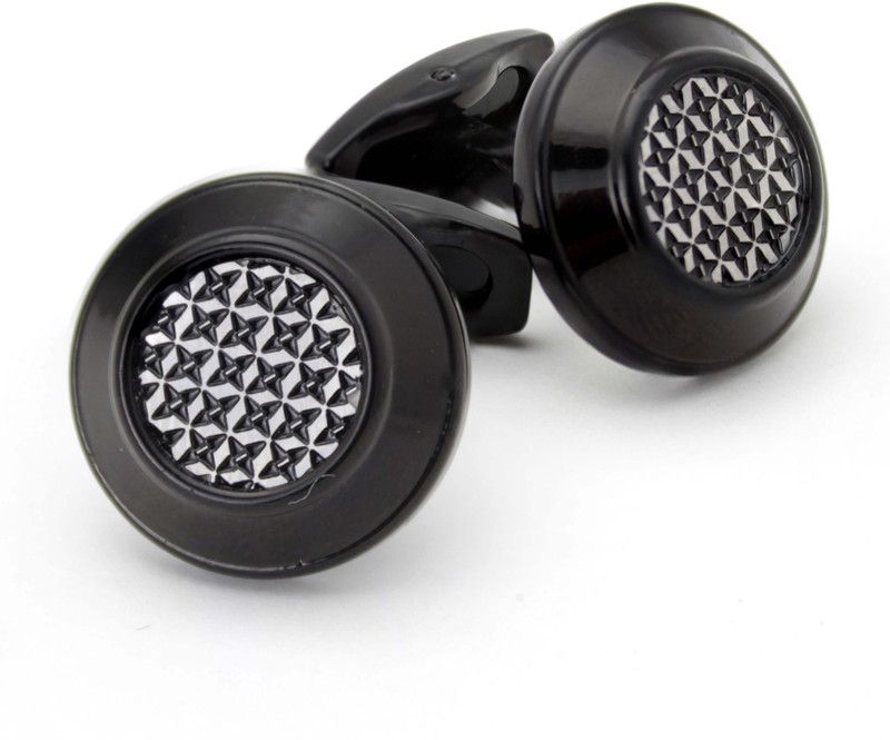 Kavove Metal Cufflink  (Grey, Black)