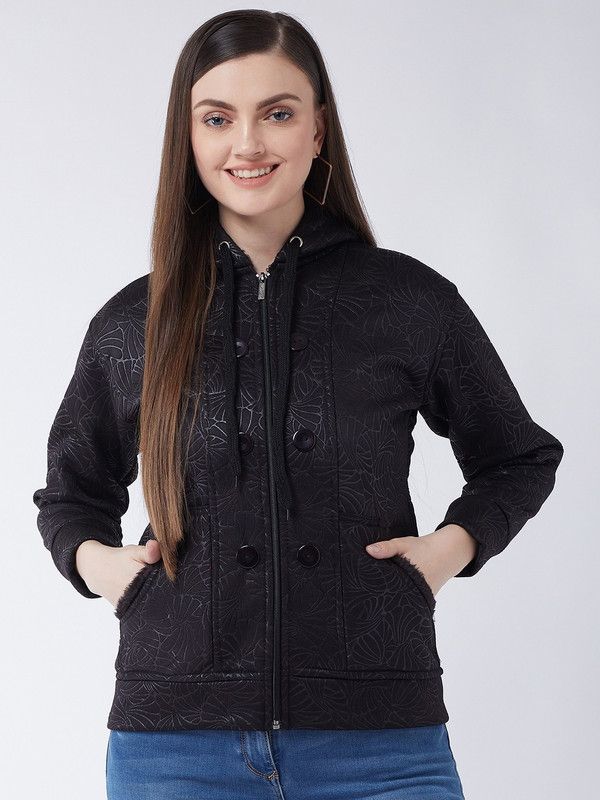 Women Embossed Casual Jacket