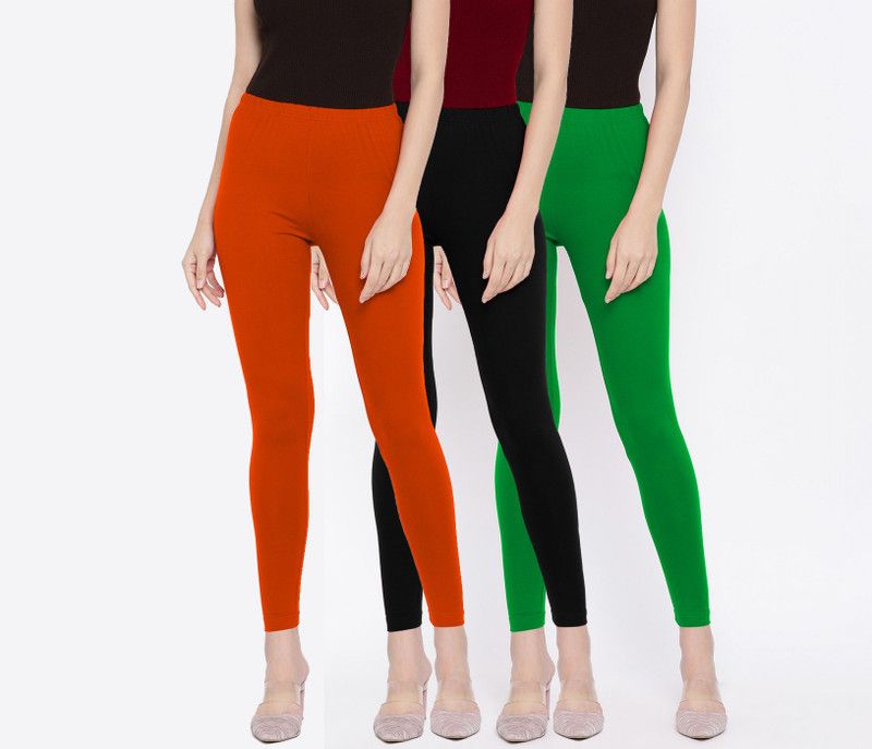 SOBER BLACK Ankle Length Ethnic Wear Legging  (Orange, Black, Green, Solid)