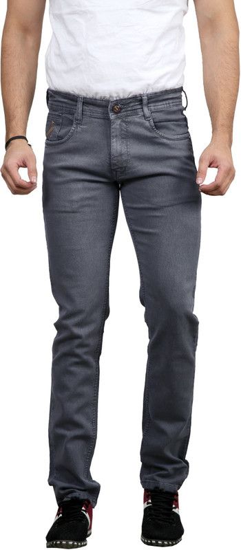 Tapered Fit Men Grey Jeans