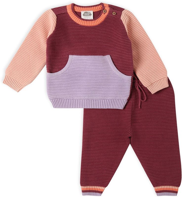 Baby Boys & Baby Girls Casual Pullover Pyjama  (Maroon)