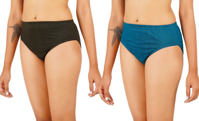 Women Hipster Green, Blue Panty