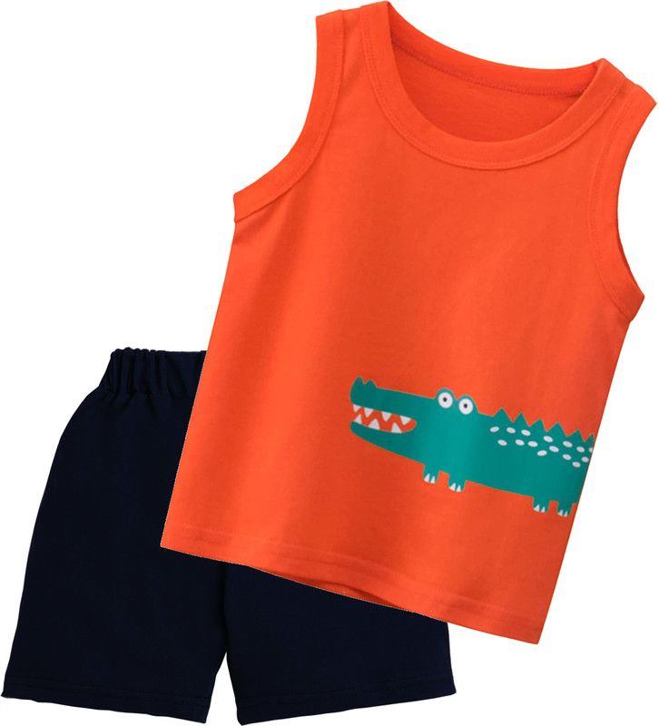 Boys & Girls Casual T-shirt Shorts  (Red)