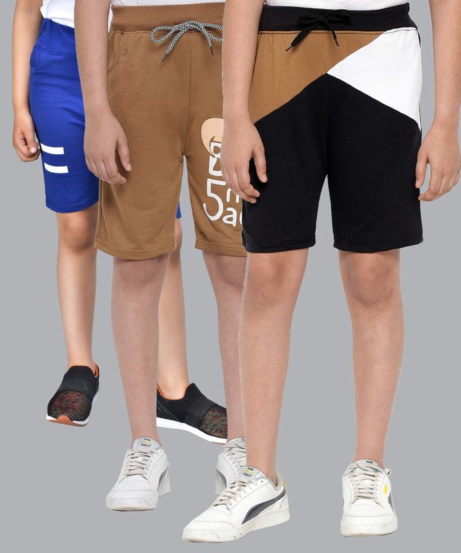 Short For Boys Casual Printed Polycotton  (Multicolor, Pack of 3)