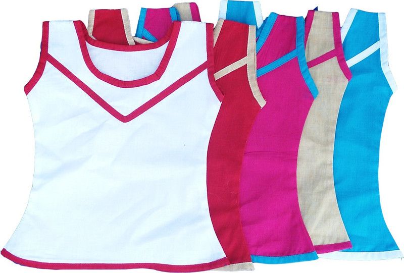 Baby Girls Casual Cotton Blend Top  (Multicolor, Pack of 5)