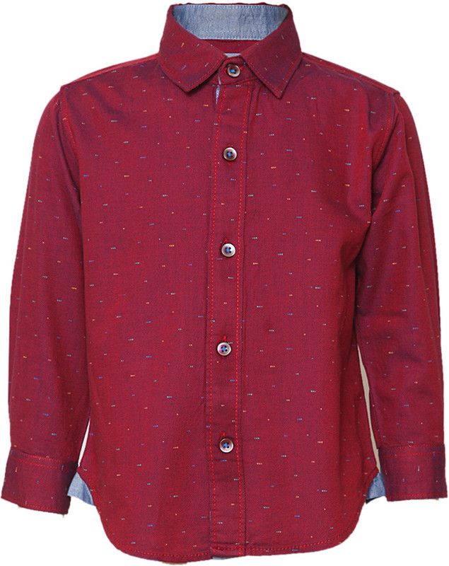 Baby Boys Regular Fit Printed Button Down Collar Casual Shirt