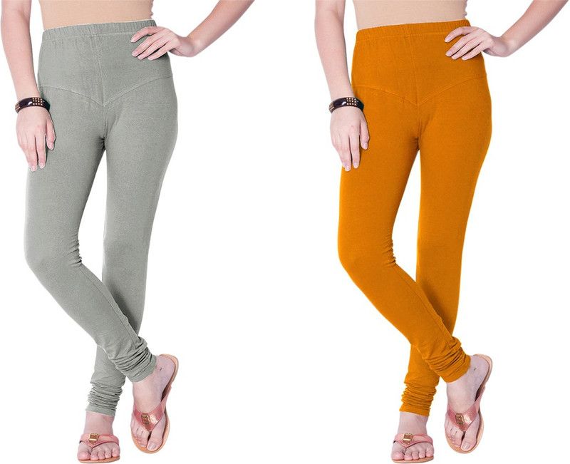 YIGIT Western Wear Legging  (Grey, Orange, Solid)