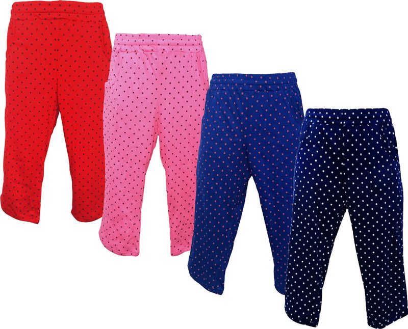 Capri For Girls Casual Polka Print Pure Cotton  (Multicolor Pack of 4)