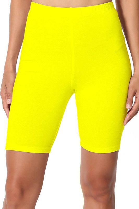 Solid Women Yellow Cycling Shorts