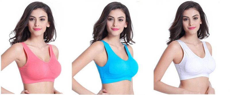 Pack of 3 Women Sports Non Padded Bra  (Pink, Blue, White)