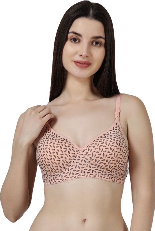 Italic Softage Women Full Coverage Light Padded Bra (Orange) Size-32- Printed Girls Full Coverage Lightly Padded Bra  (Orange)