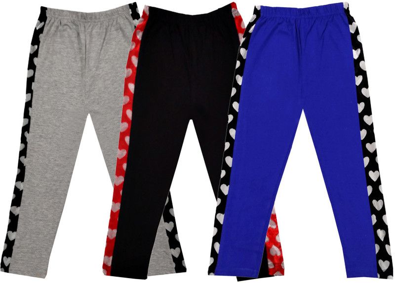 Capri For Girls Casual Solid, Printed Cotton Blend  (Multicolor Pack of 3)
