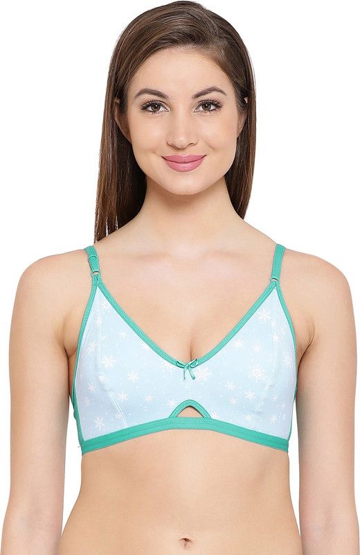 Women Full Coverage Non Padded Bra  (Light Blue, Green)