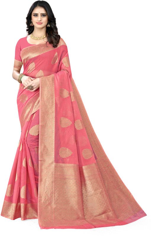 Banarasi Chanderi Saree  (Pink)