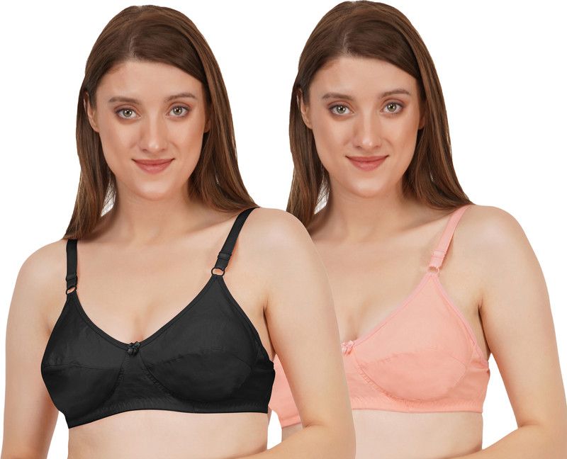 Pack of 2 Women Everyday Non Padded Bra  (Pink, White)