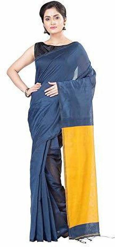 Color Block Bollywood Pure Cotton Saree  (Multicolor)