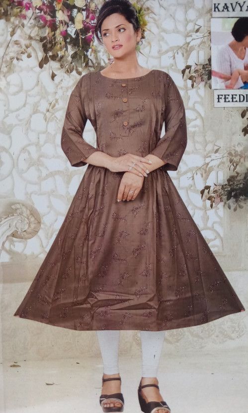 Women Printed Silk Blend Anarkali Kurta  (Multicolor, Silver)
