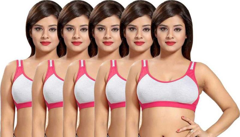 Pack of 5 Women Sports Non Padded Bra  (Multicolor)