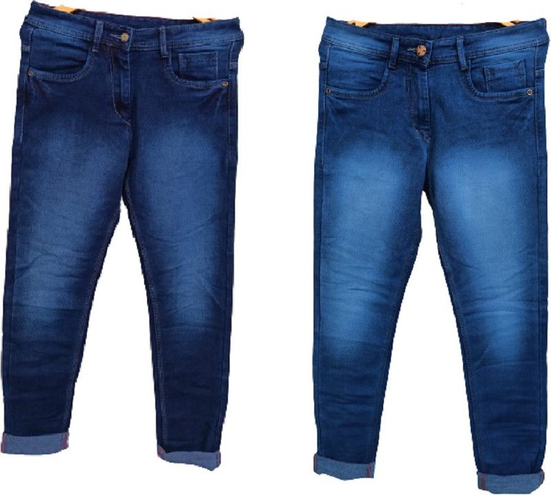 Men Regular Mid Rise Dark Blue Jeans  (Pack of 2)