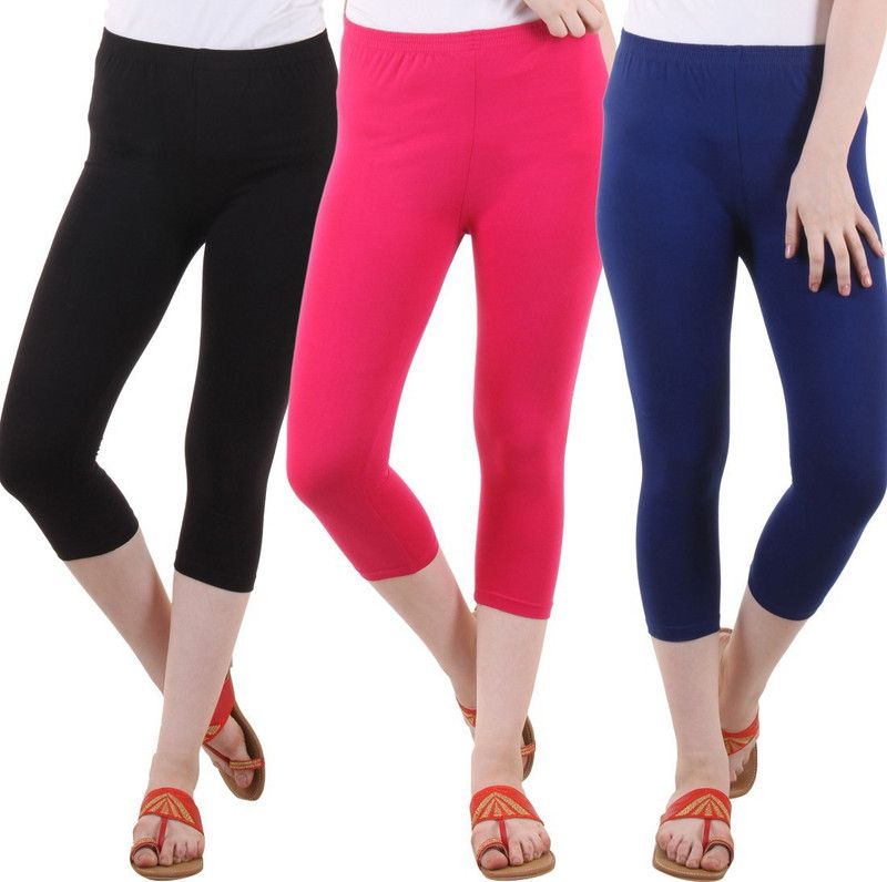 Women Blue, Black, Pink Capri