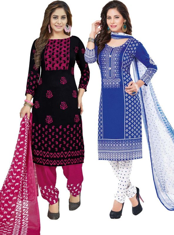 Unstitched Polycotton Salwar Suit Material Printed, Paisley