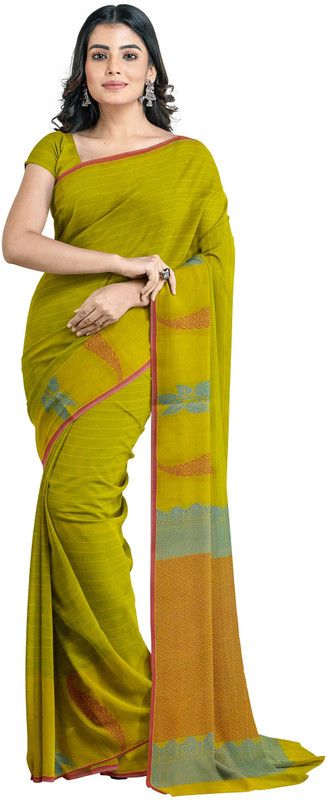 Woven Kovai Pure Cotton Saree  (Green)