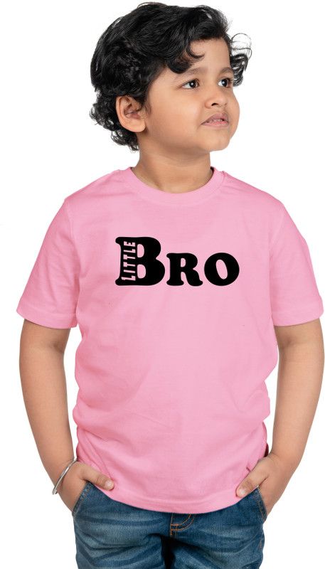 Boys & Girls Typography Cotton Blend T Shirt  (Pink, Pack of 1)