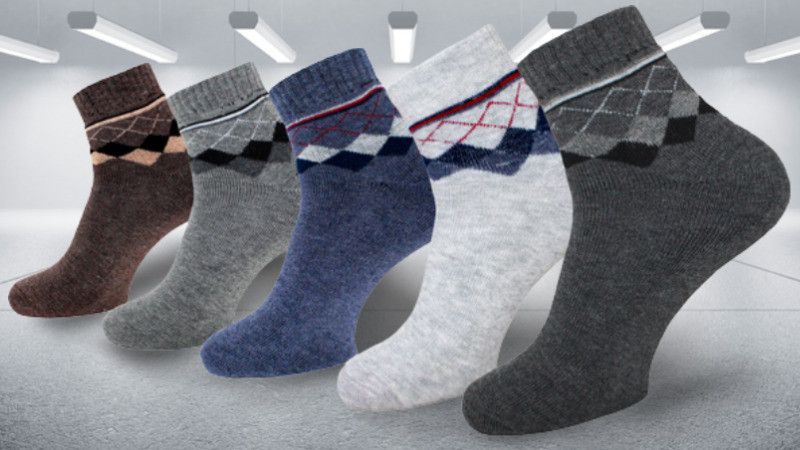 Men Self Design Ankle Length  (Pack of 5)