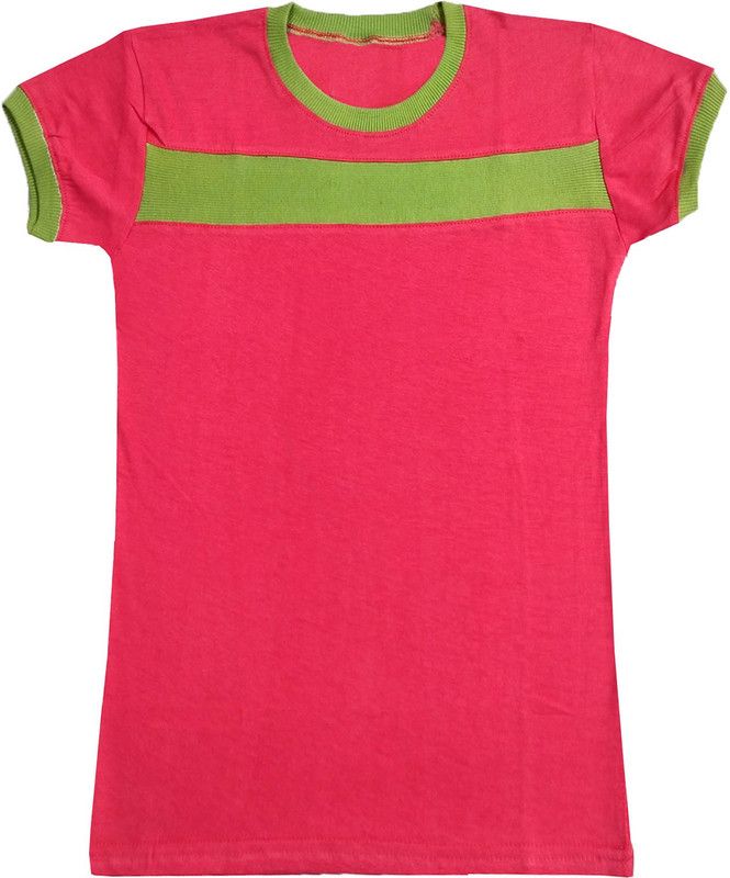 Boys & Girls Solid Pure Cotton T Shirt  (Pink, Pack of 1)