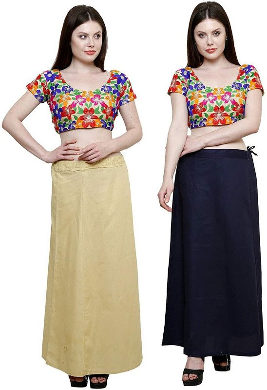 Radhey Rani Store PURE COTTON GOLD_BLACK Pure Cotton Petticoat  (M)