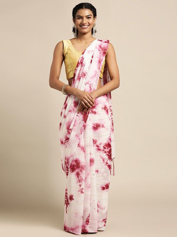 Printed Bollywood Polyester Saree  (Maroon)
