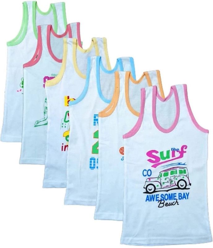 zeesok Vest For Boys & Girls Cotton  (Multicolor, Pack of 6)
