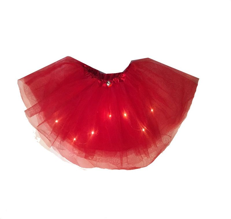 Baby Girls Self Design Flared Red Skirt