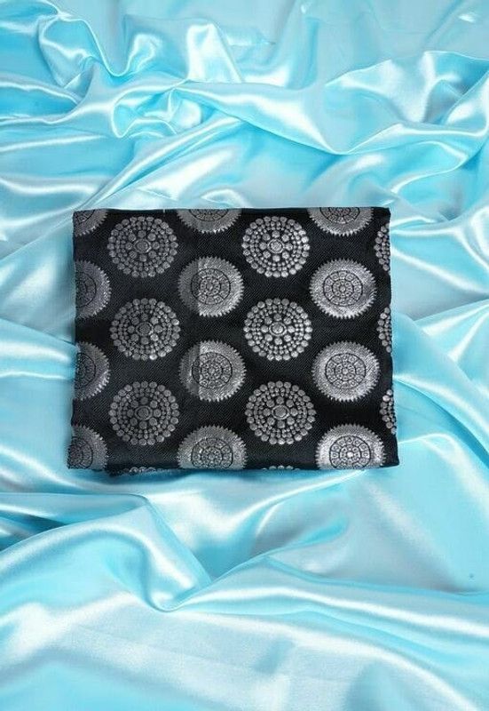 Fashion Satin Saree  (Light Blue)