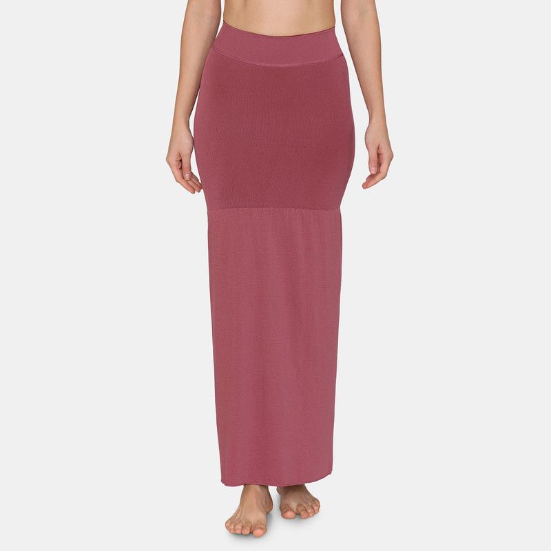 ZIVAME ZI3088-Brown and Rose Nylon Blend Petticoat  (S)