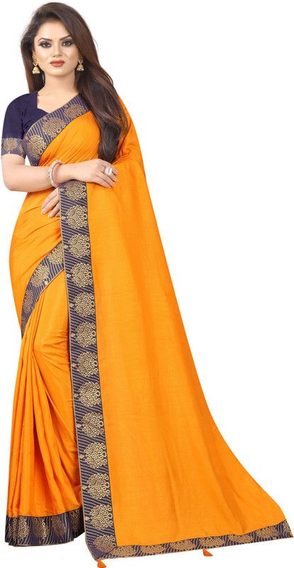 Woven Rajshahi Art Silk Saree  (Mustard)