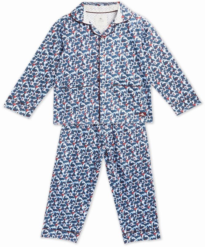 Baby Boys & Baby Girls Floral Print Cotton Blend Kids Nightwear  (Multicolor Pack of 1)