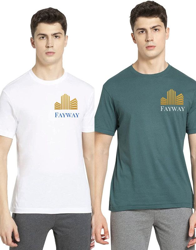 Pack of 2 Men Graphic Print Round Neck Cotton Blend White T-Shirt